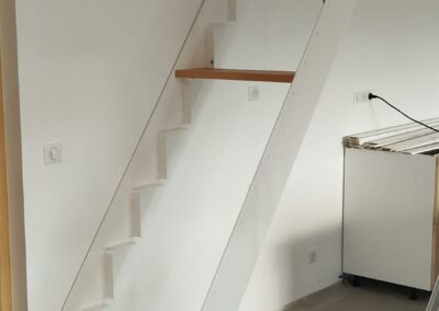 escalier double limons sur mesure marches hêtre