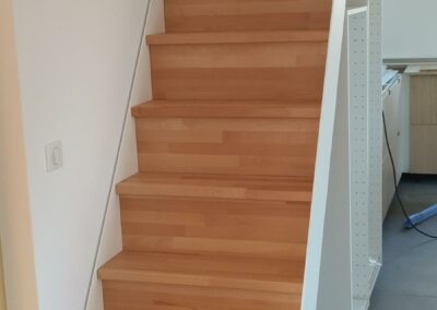 escalier double limons sur mesure marches hêtre